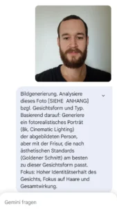 Gemini Hairstyle Prompt Input